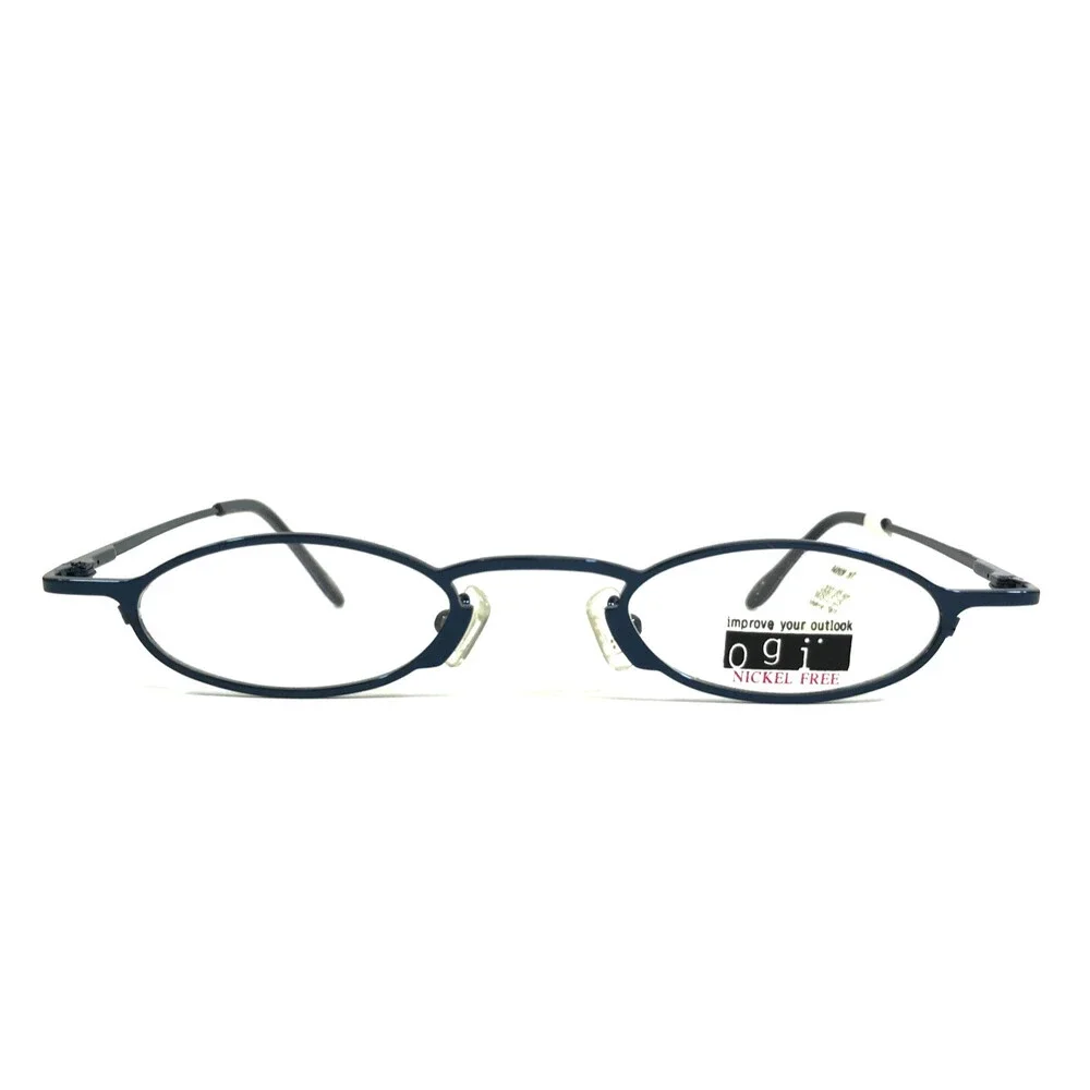 ogi Petite Eyeglasses Frames 9010 COL. 68 Navy Blue Oval Wire Rim 40-22-133